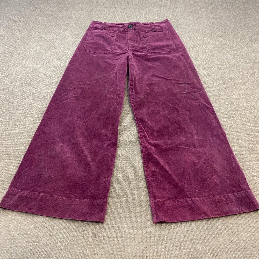 Dear John Pants Womens 30 Purple Corduroy Wide Leg Chino Stretch Relaxed Casual‎